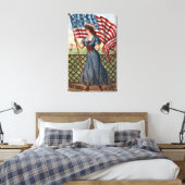 Patriotisch gekleidete Frau Leinwanddruck (Insitu (Schlafzimmer))