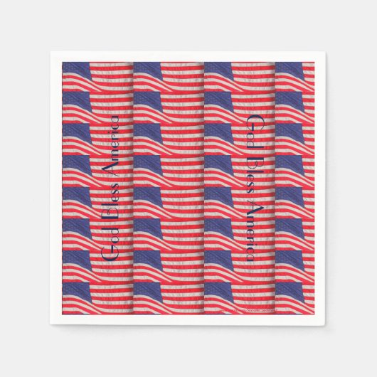 Patriotisch, Gott segne Amerika, 4. Juli Artikel Serviette (Vorderseite)