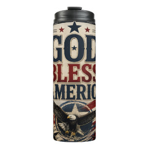 Patriotisch Gott segne Amerika Thermosbecher