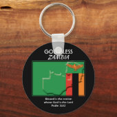 Patriotisch | Gott segne | ZAMBIA FLAG Schlüsselanhänger (Vorderseite)