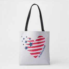 Patriotisch in Gott vertrauen wir Herz Tasche