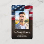 Patriotisch in Love Memory Funeral Memory Card Visitenkarte (Vorderseite)
