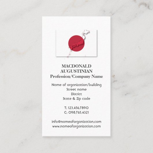 Patriotisch | JAPAN FLAG | Foto-Visitenkarte Visitenkarte (Vorderseite)