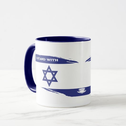 Patriotisch jüdisch stehe ich mit Israel Tasse (Vorderseite Links)