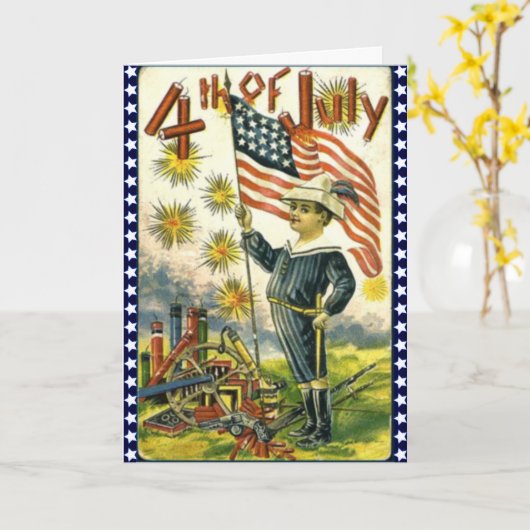 Patriotisch Juli 4. Karte (Gelbe Blume)