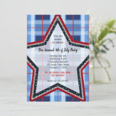 Patriotisch kariert einladung (Stehend Vorderseite)