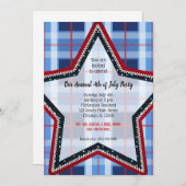 Patriotisch kariert einladung (Vorne/Hinten)