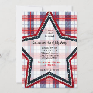 Patriotisch kariert einladung