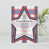 Patriotisch kariert einladung (Stehend Vorderseite)