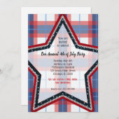 Patriotisch kariert einladung (Vorne/Hinten)