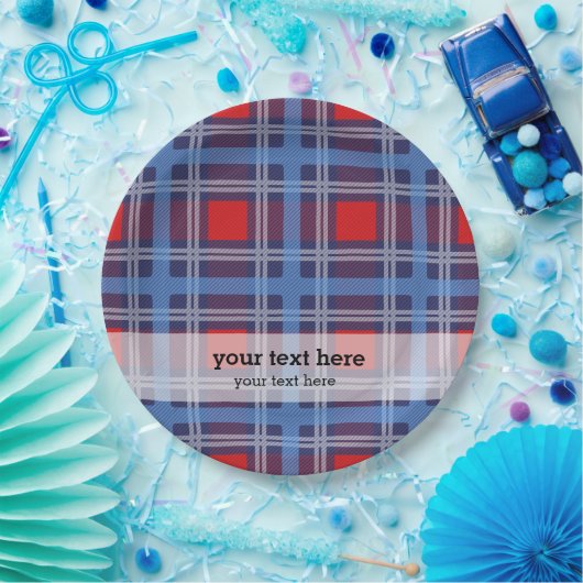 Patriotisch kariert pappteller (Party)