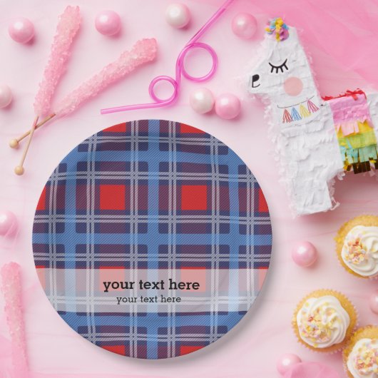 Patriotisch kariert pappteller (Party)