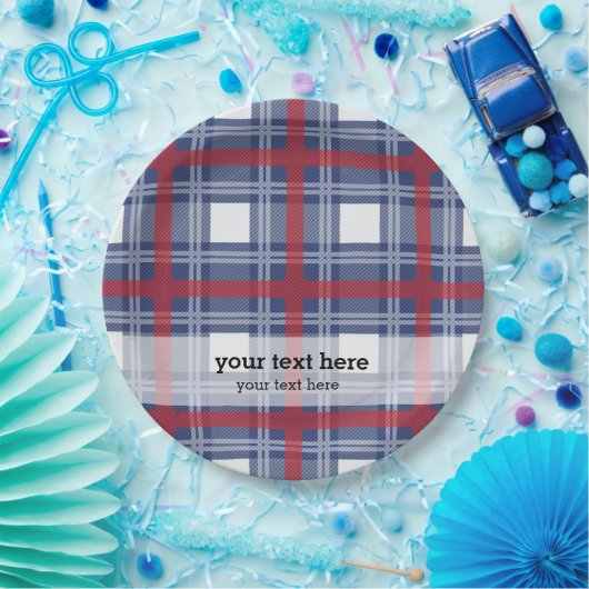 Patriotisch kariert pappteller (Party)