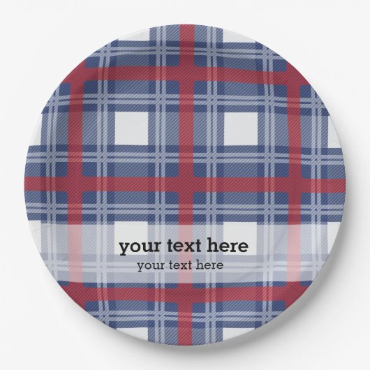 Patriotisch kariert pappteller (Vorderseite)
