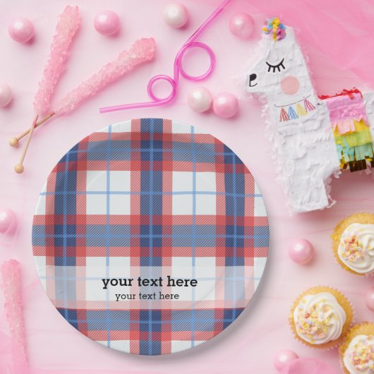 Patriotisch kariert pappteller (Party)