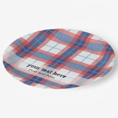 Patriotisch kariert pappteller (Schrägansicht)