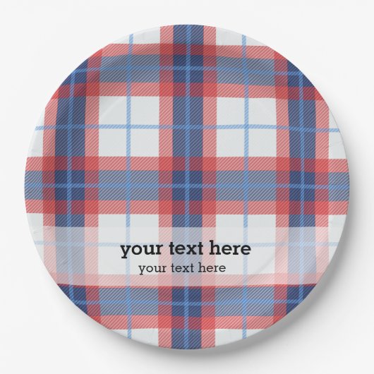Patriotisch kariert pappteller (Vorderseite)