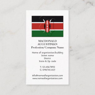 Patriotisch KENYA FLAG Foto Business Card Visitenkarte
