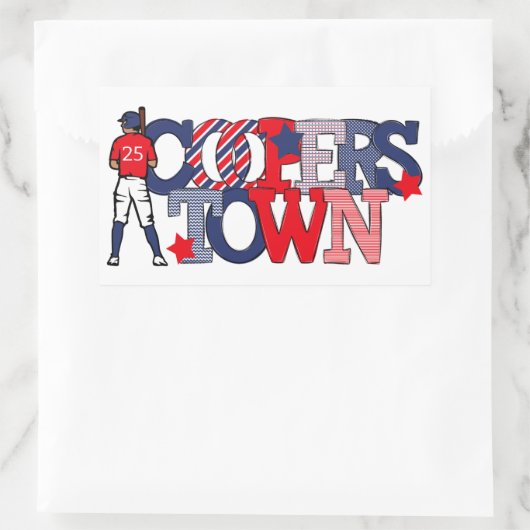 Patriotisch kooperiert Baseball Player Jahr Rechteckiger Aufkleber (Tasche)