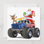 Patriotisch / Monster Truck Weihnachten Einladung (Vorderseite)