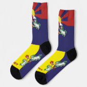 Patriotisch, Nachhaltig Tibet Premium Socken (Linkes Detail)