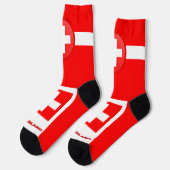 Patriotisch, Nachhaltige Schweiz Socken (Linkes Detail)