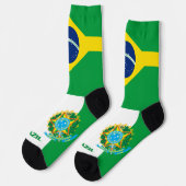 Patriotisch, Nachhaltiges Brasilien, Brasiliens Fl Socken (Linkes Detail)