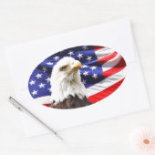 Patriotisch Ovaler Aufkleber (Umschlag)