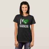 Patriotisch Pakistanisches Flag I Liebe Karachi T-Shirt (Vorne ganz)