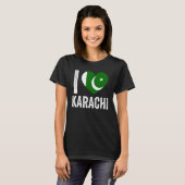 Patriotisch Pakistanisches Flag I Liebe Karachi T-Shirt (Vorne ganz)