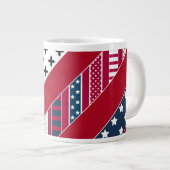 Patriotisch, Patchwork Jumbo-Tasse (Vorderseite Rechts)
