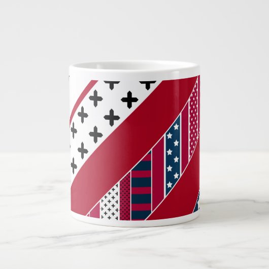 Patriotisch, Patchwork Jumbo-Tasse (Vorderseite)
