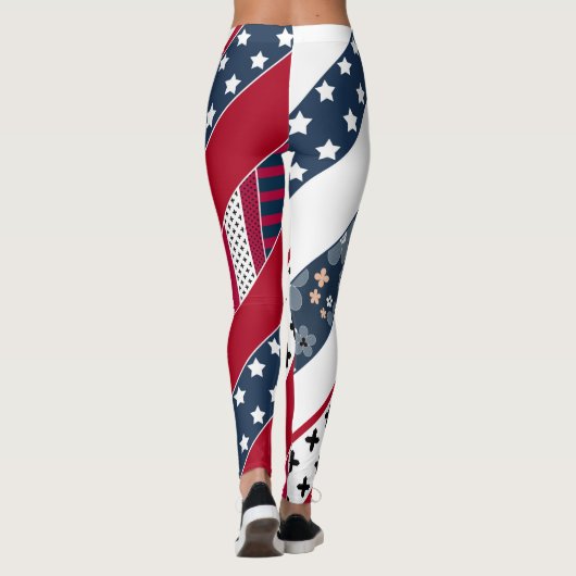 Patriotisch, Patchwork Leggings (Rückseite)