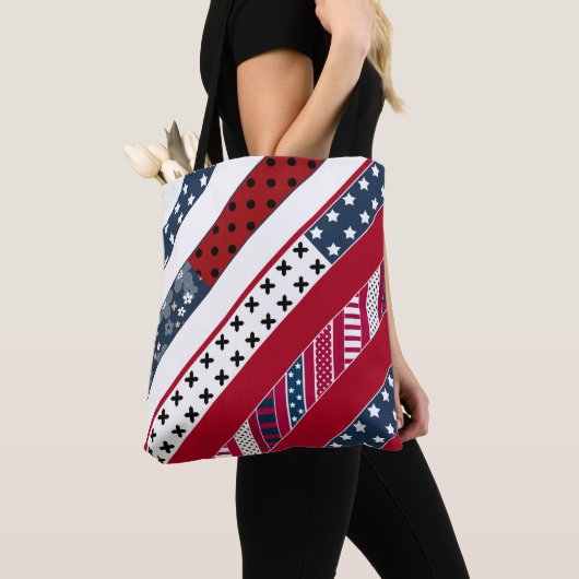 Patriotisch, Patchwork Tasche (Von Nahem)