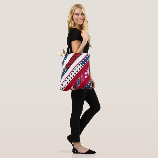 Patriotisch, Patchwork Tasche (Am Model)