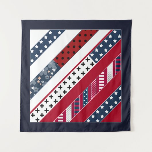 Patriotisch, Patchwork Wandteppich (Vorderseite (Horizontal))