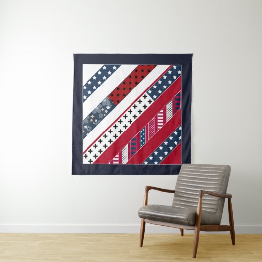 Patriotisch, Patchwork Wandteppich (Beispiel (Horizontal))