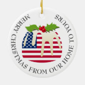 Patriotisch | Pudding | AMERIKANISCHE FLAG Keramik Ornament (Hinten)