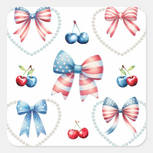 Patriotisch Quadratischer Aufkleber (Vorderseite)