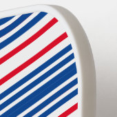 Patriotisch Red White & Blue Modern Monogram Pickleball Schläger (Linke Seite)