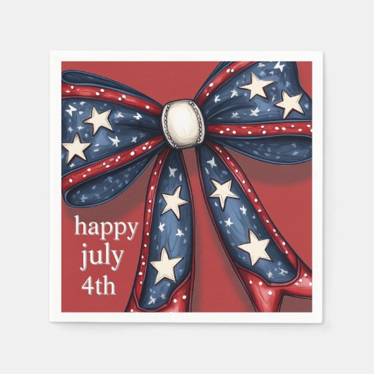 Patriotisch Red White und Blue Large Bow Serviette (Vorderseite)