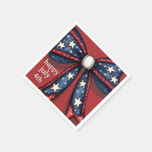 Patriotisch Red White und Blue Large Bow Serviette (Ecke)