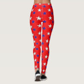 Patriotisch rot mit Sternen Leggings (Rückseite)
