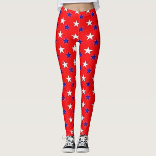 Patriotisch rot mit Sternen Leggings