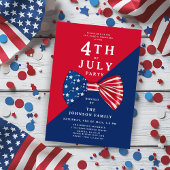 Patriotisch rot weiß und blau 4. Juli Einladung
