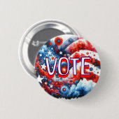 Patriotisch Rot, Weiß und Blau Button (Vorne & Hinten)