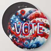 Patriotisch Rot, Weiß und Blau Button (Vorne & Hinten)