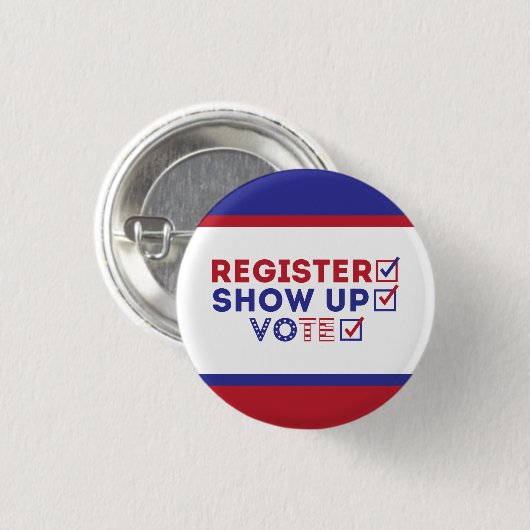 Patriotisch Rot, Weiß und Blau Button (Vorne & Hinten)