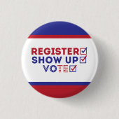 Patriotisch Rot, Weiß und Blau Button (Vorderseite)
