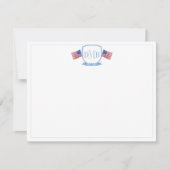 Patriotisch rot weiß und blau drei Buchstaben Mono Dankeskarte (Vorderseite)